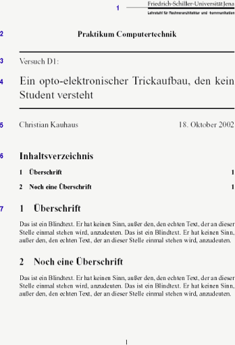 Vorschlag für
  Deckblatt